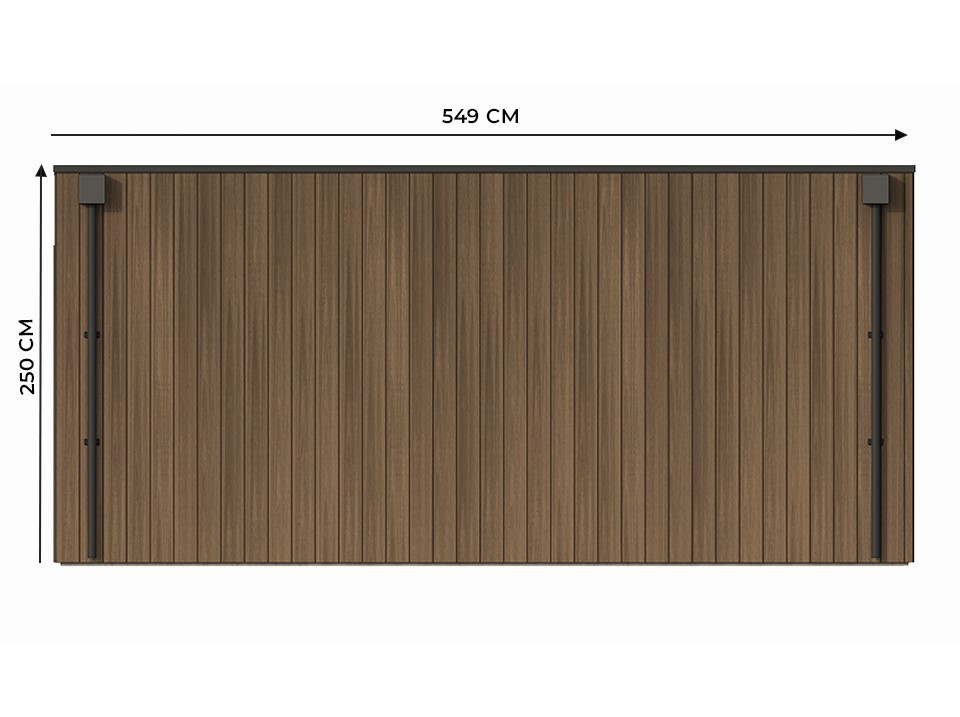 Garage bois composite silverstone - bardage couleur teck / teak - surface : 20m² - porte sectionnelle motorisée - 2 télécommandes