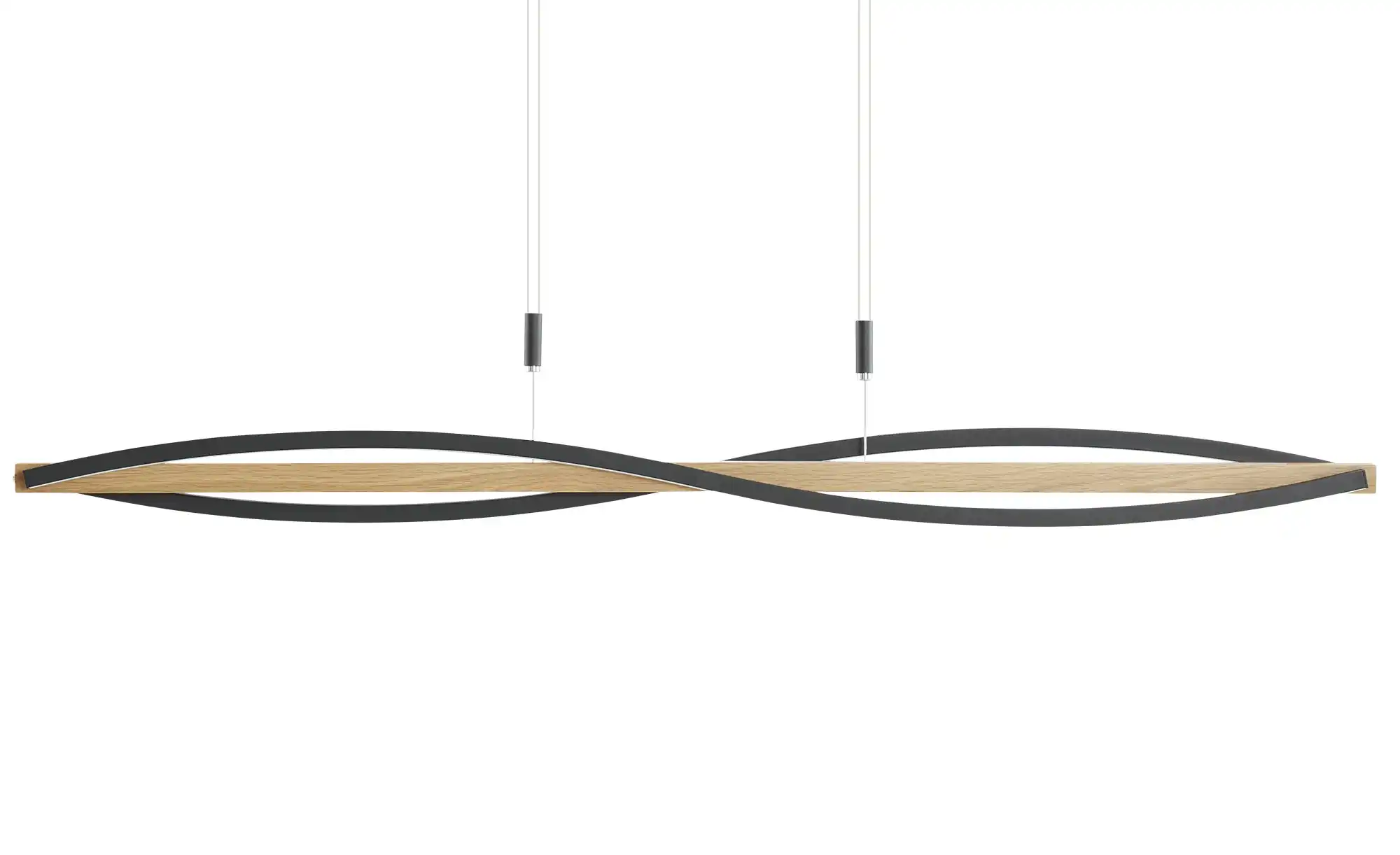 KHG LED-Pendelleuchte, 3-flammig, schwarz/ Eiche