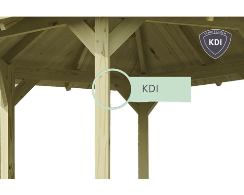 Karibu Ostrau paviljoen inclusief shingles, H-ankers 289 x 289 cm drukgeïmpregneerd