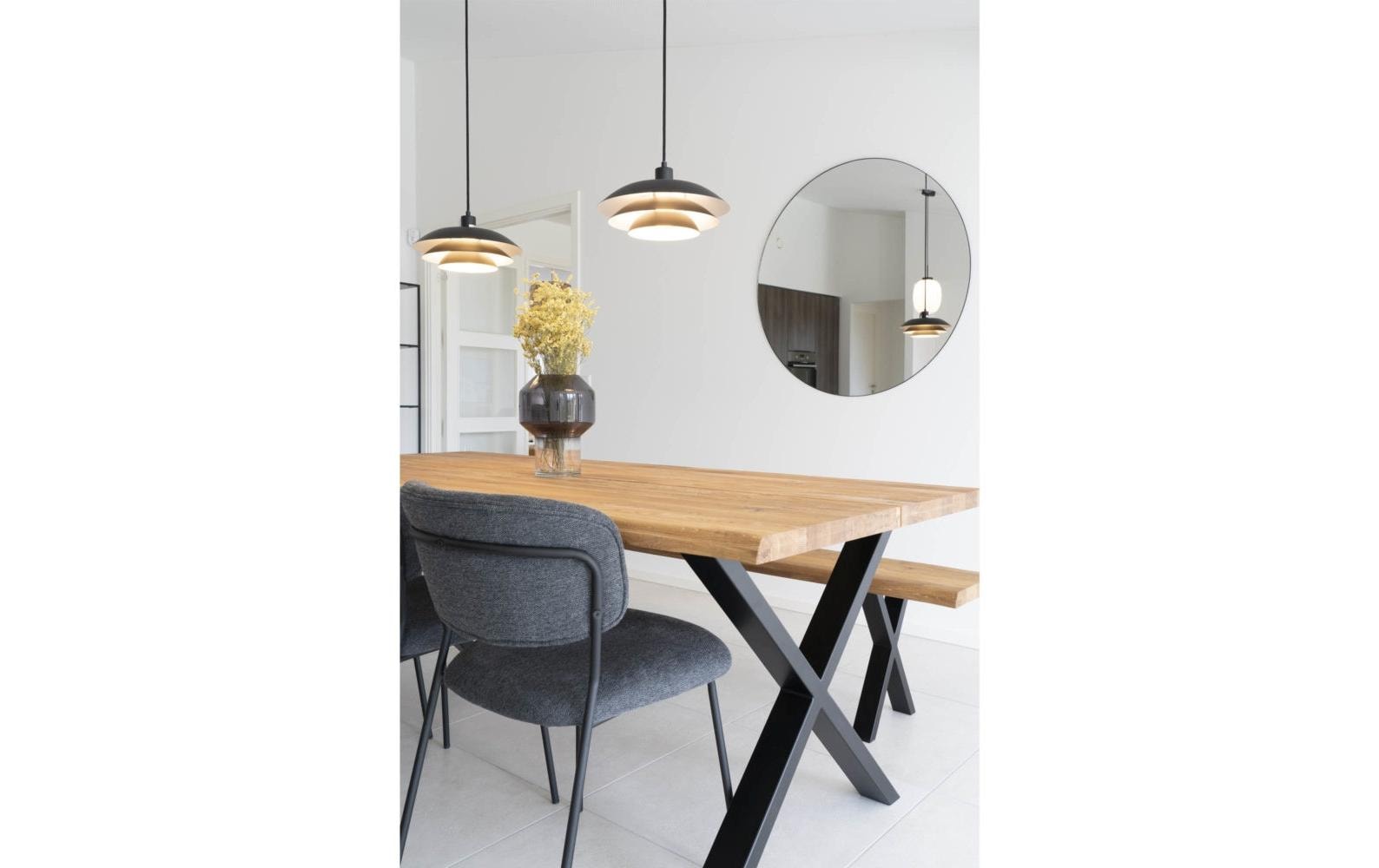 Spiegel Jersey Ø 100 cm, Schwarz<br>Wandspiegel aus Edelstahl