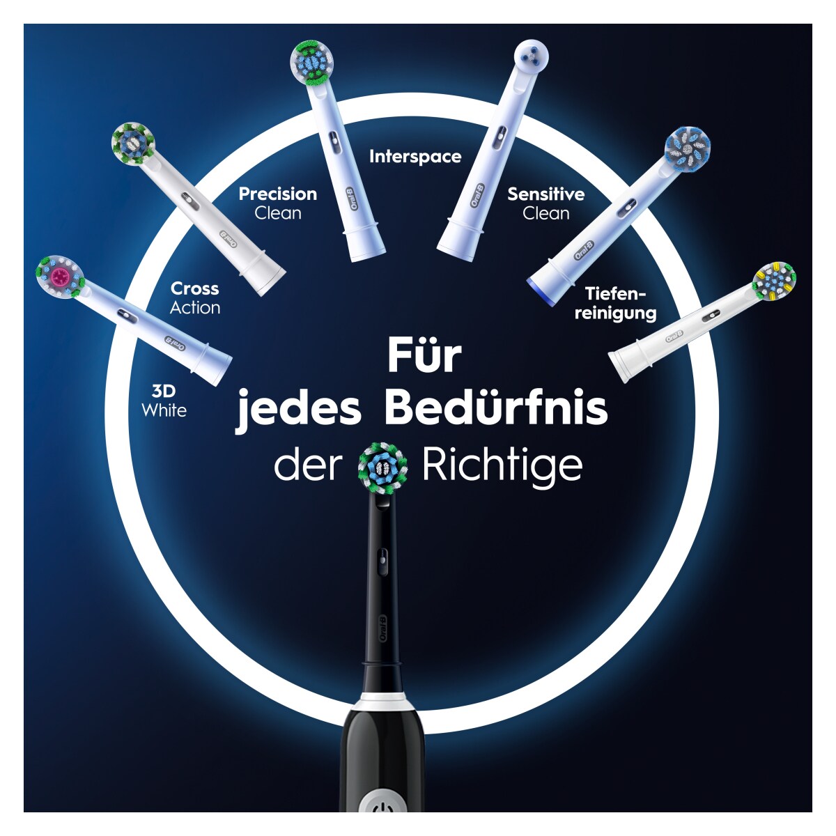 Oral-B Elektrische Zahnbürste Pro 1 Black/Caribbean Blue mit 2. Handstück