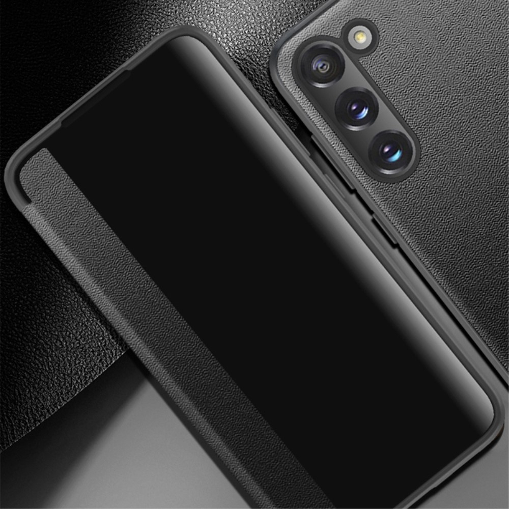 Samsung Galaxy S23 5G Leder Hülle Slim Window View Flip Case - Schwarz