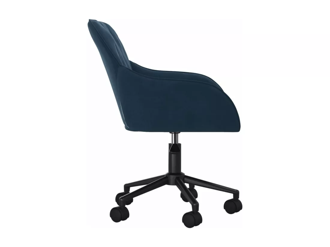 Chaise pivotante de bureau Bleu Velours