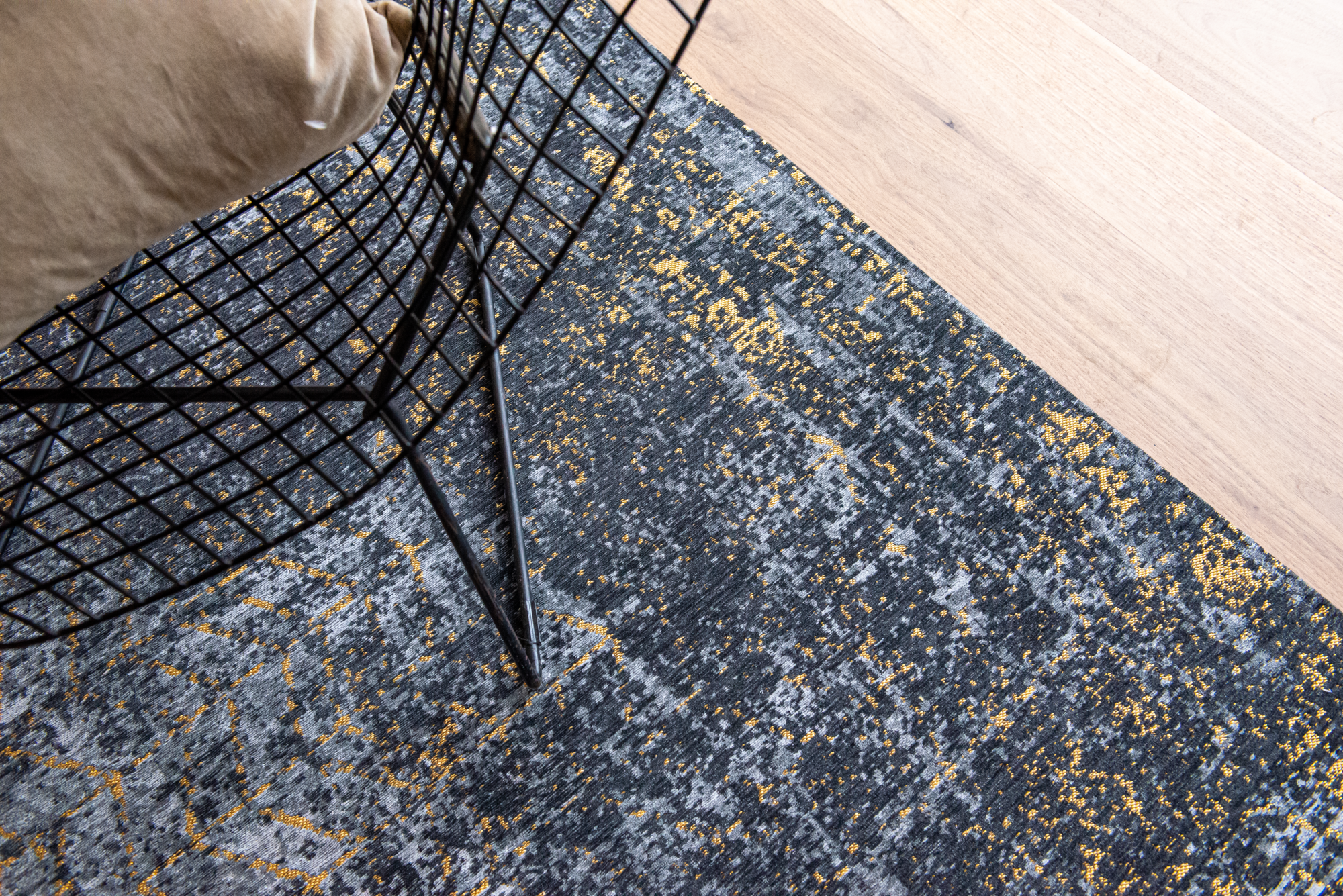 Ecorugs vloerkleed Jacob's Ladder goud ∅ 240 cm
