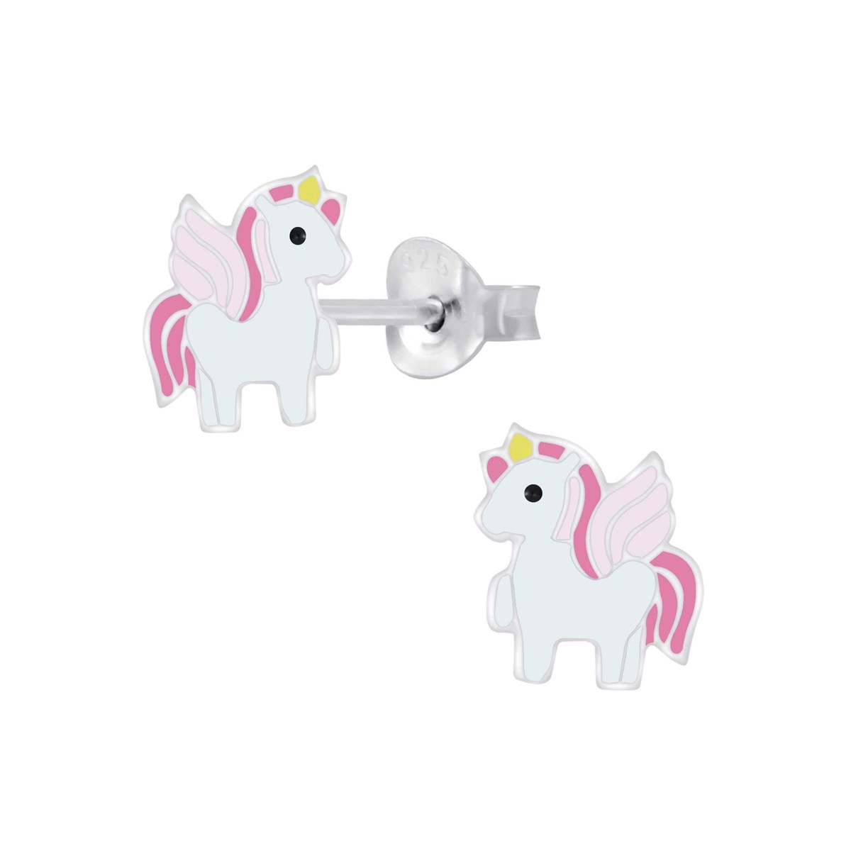 Boucle d'oreille cheval en argent 925/1000