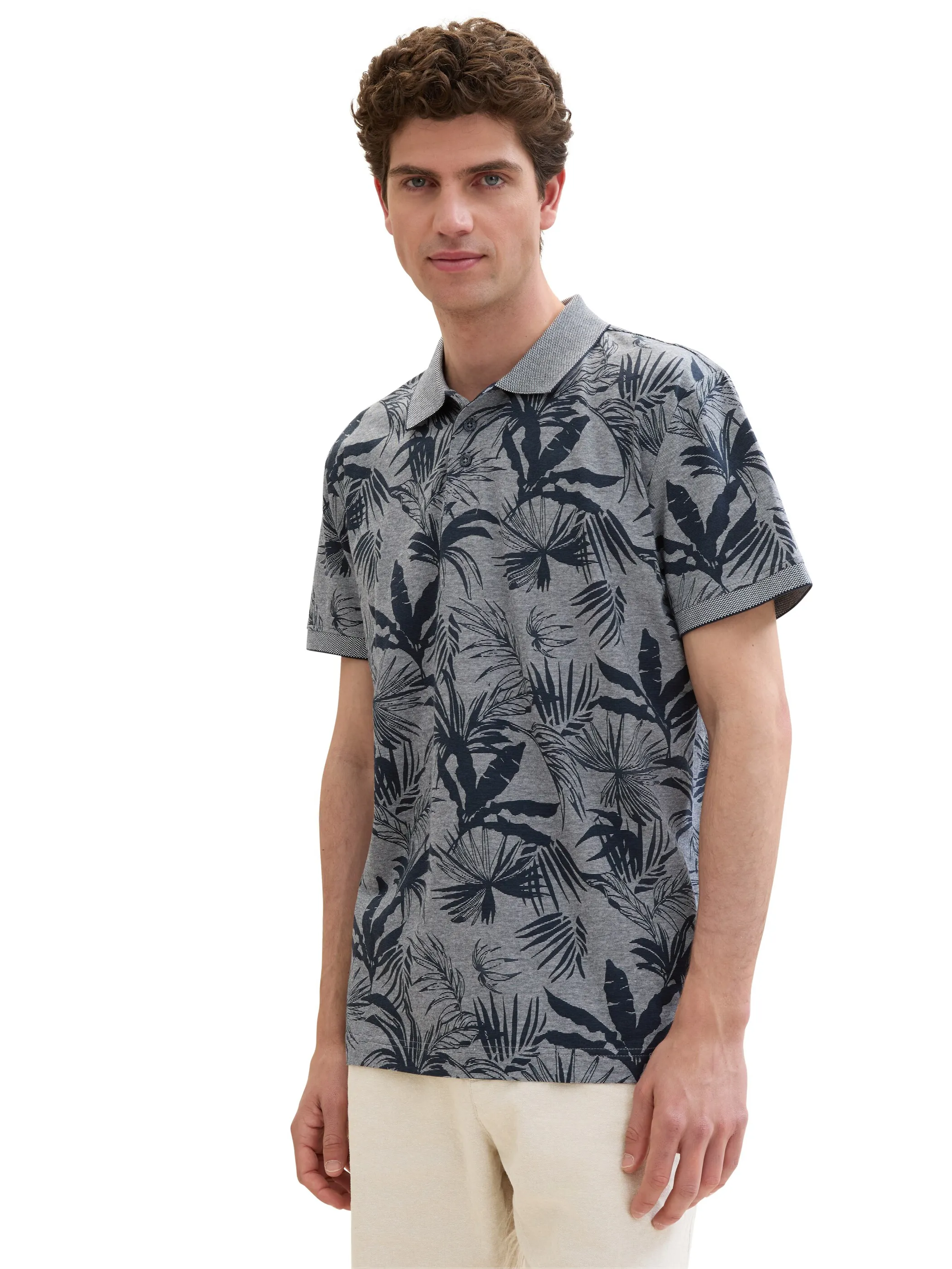 Herren Poloshirt mit Jungle Print