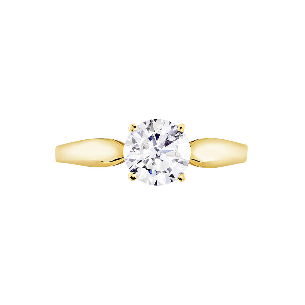 Bague Solitaire Illyana Or Jaune Oxyde De Zirconium