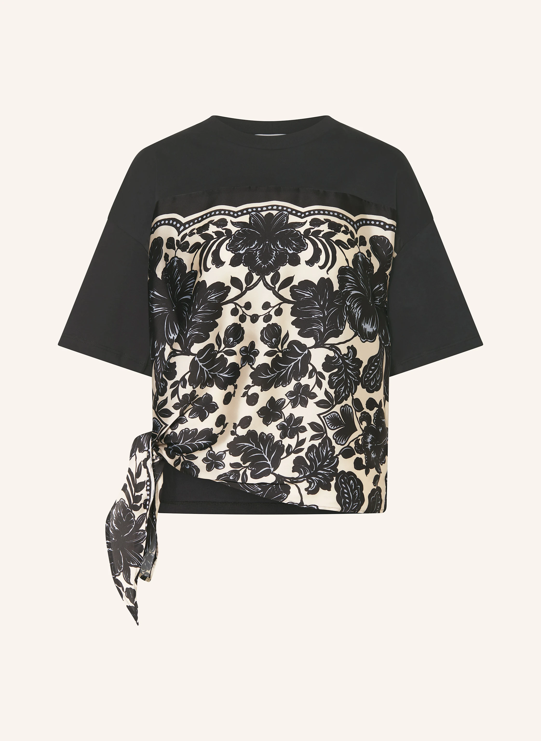 SANDRO T-Shirt im Materialmix