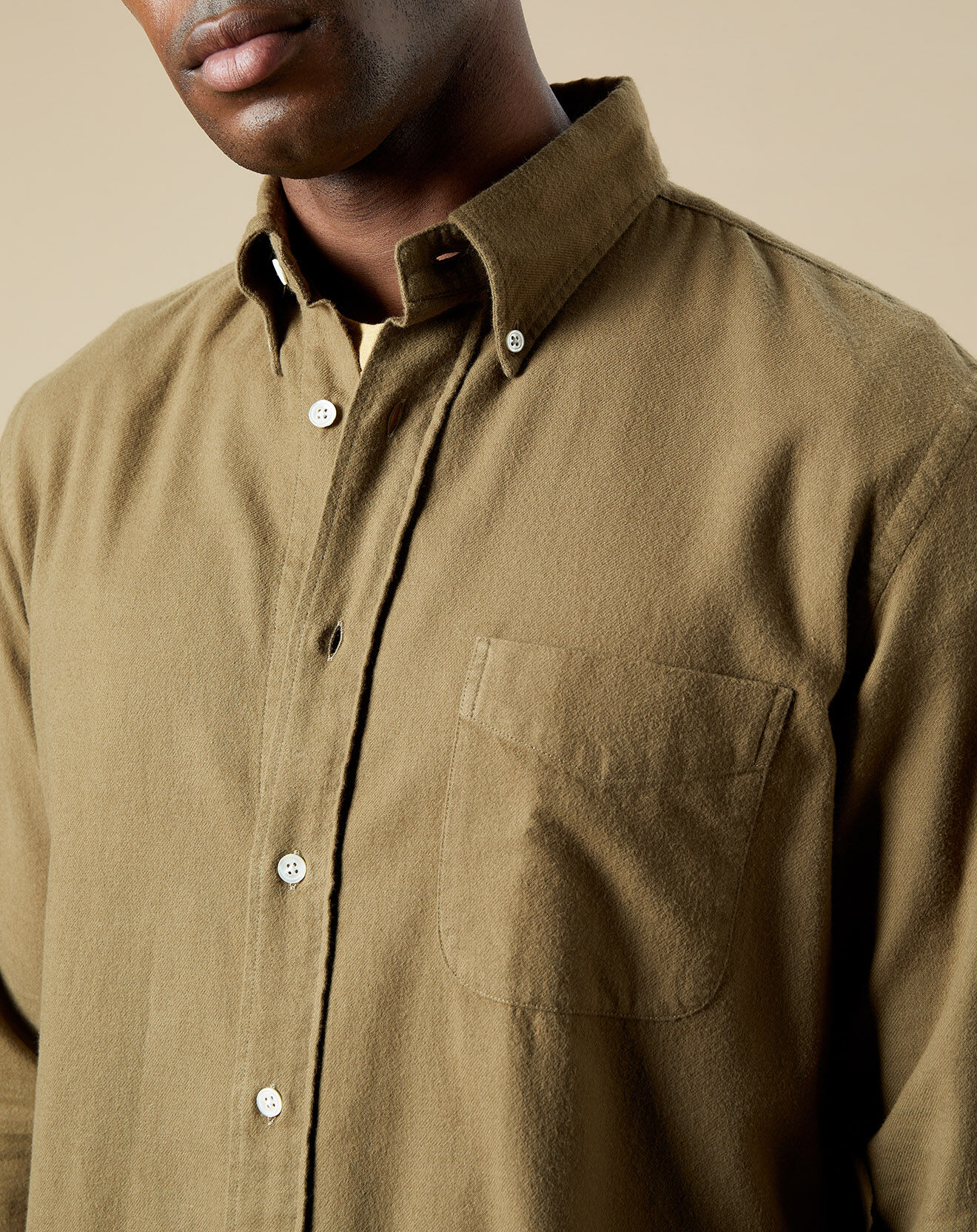 Hartford Chemise en Flanelle regular Pitt Elbow olive