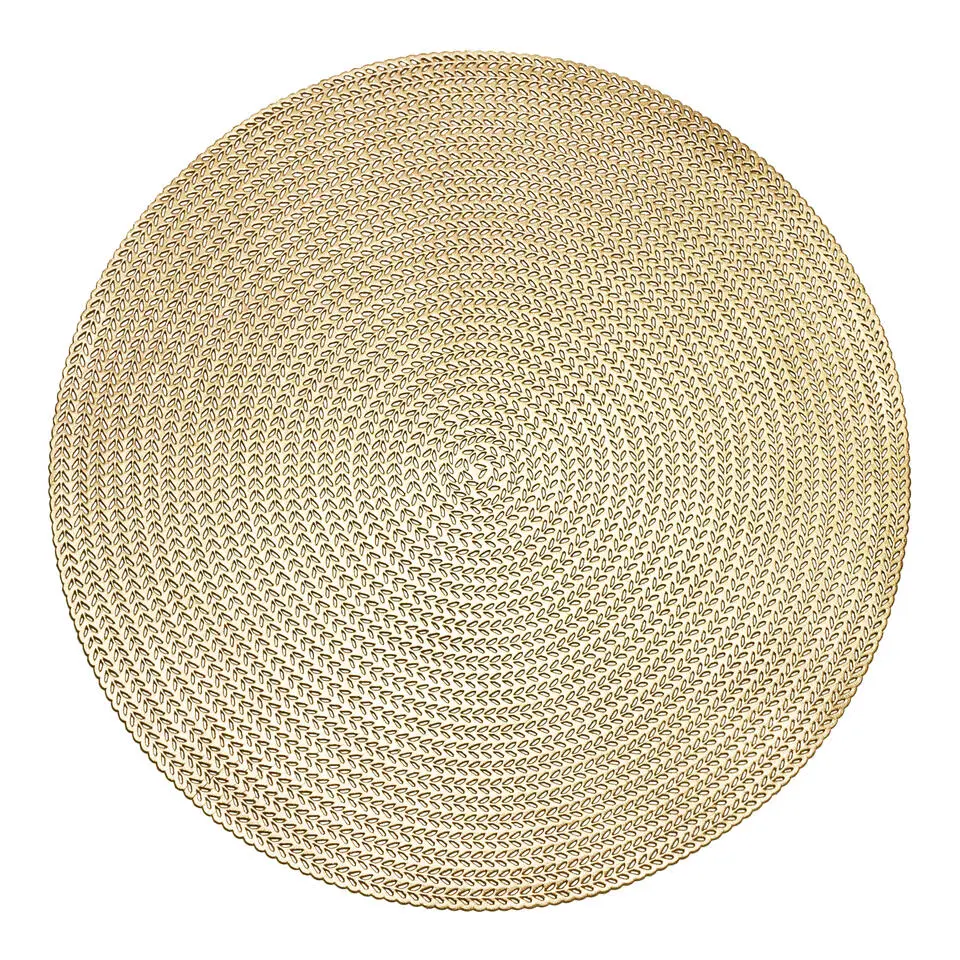 Krumble Placemat rond - PVC - Goud - Set van 2