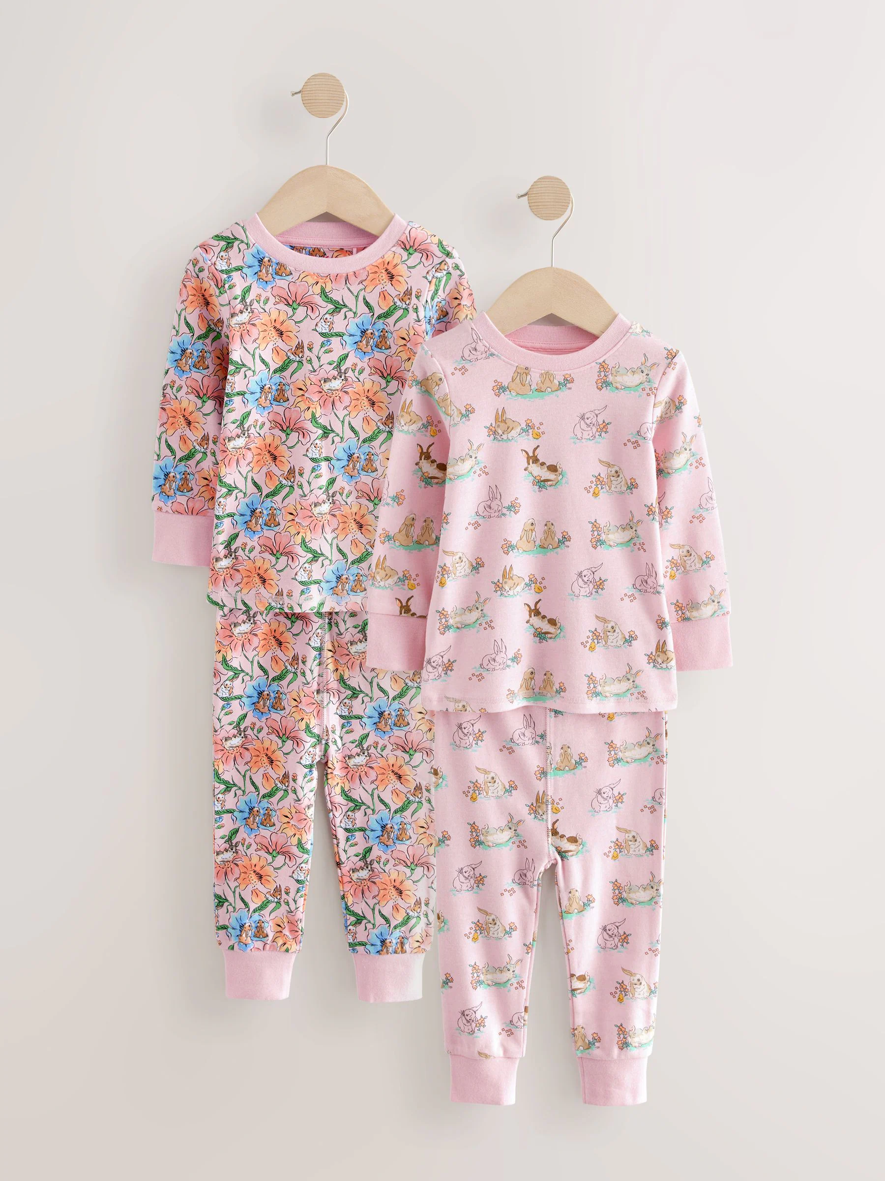 Multi - Cath Kidston Bunny Snuggle 100% katoenen pyjama's verpakking van 2