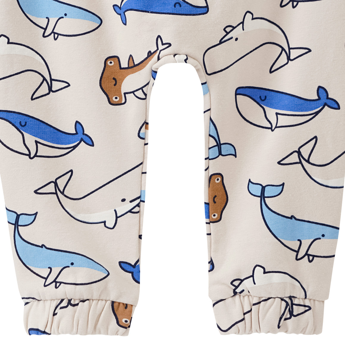 Topomini Baby Jogginghose mit Fisch-Allover beige
