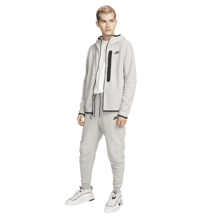 Nike sportswear fleece full zip winterized hoodie Cobblestone/black