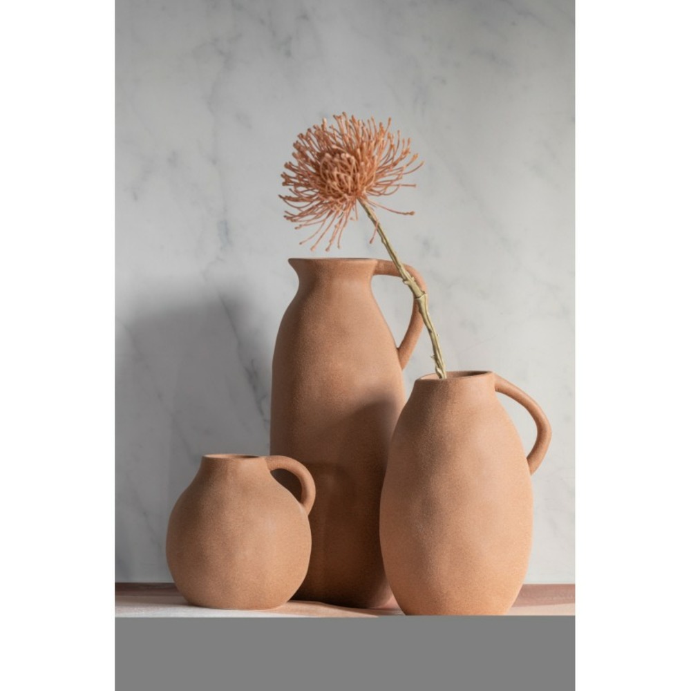 Vase cruche en céramique marron 18x15x25cm