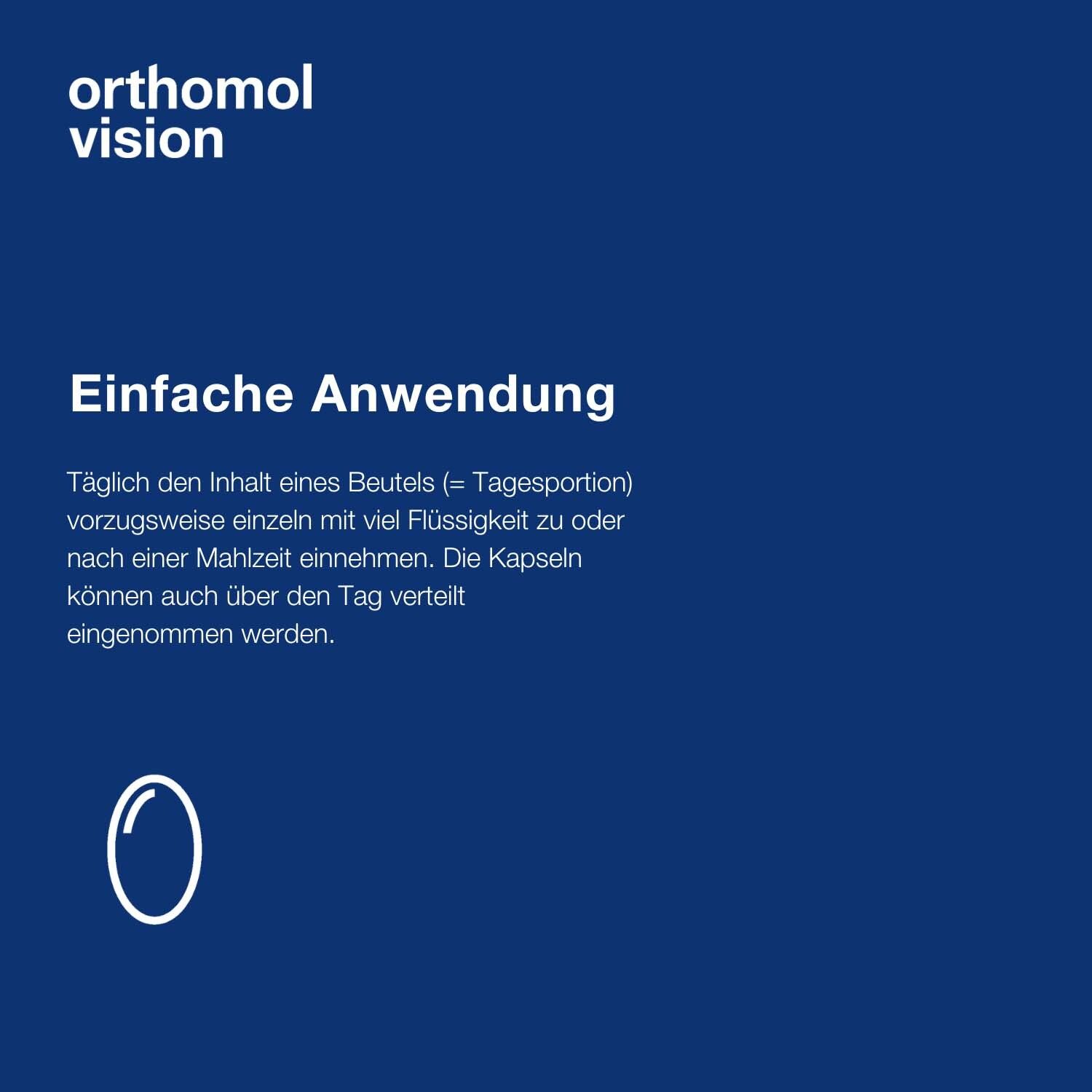 Orthomol Vision - wichtige Mikronährstoffe für die Augen - Nahrungsergänzung mit Lutein, Zeaxanthin, Omega-3-Fettsäure – Kapseln