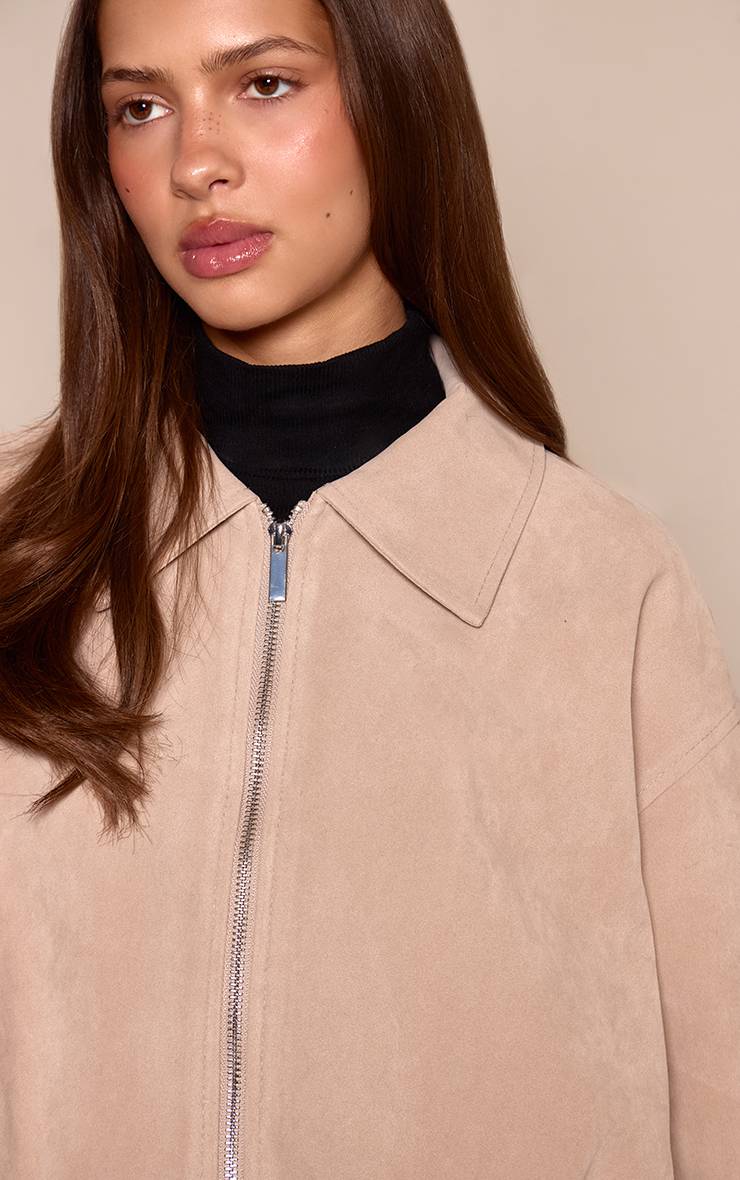 OS Veste En Daim Zippée À Ourlet Froncé