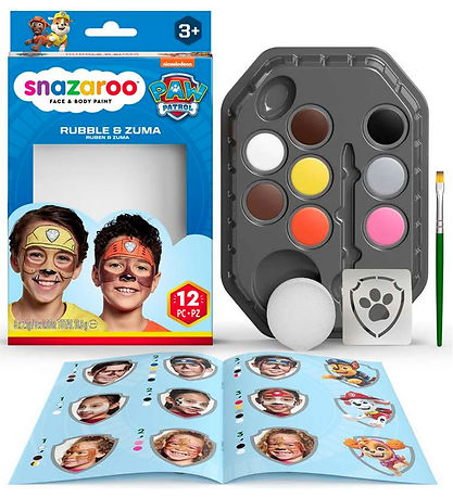 Snazaroo Ansigtsmaling - 8 Farver - Paw Patrol RubBlå & Zuma