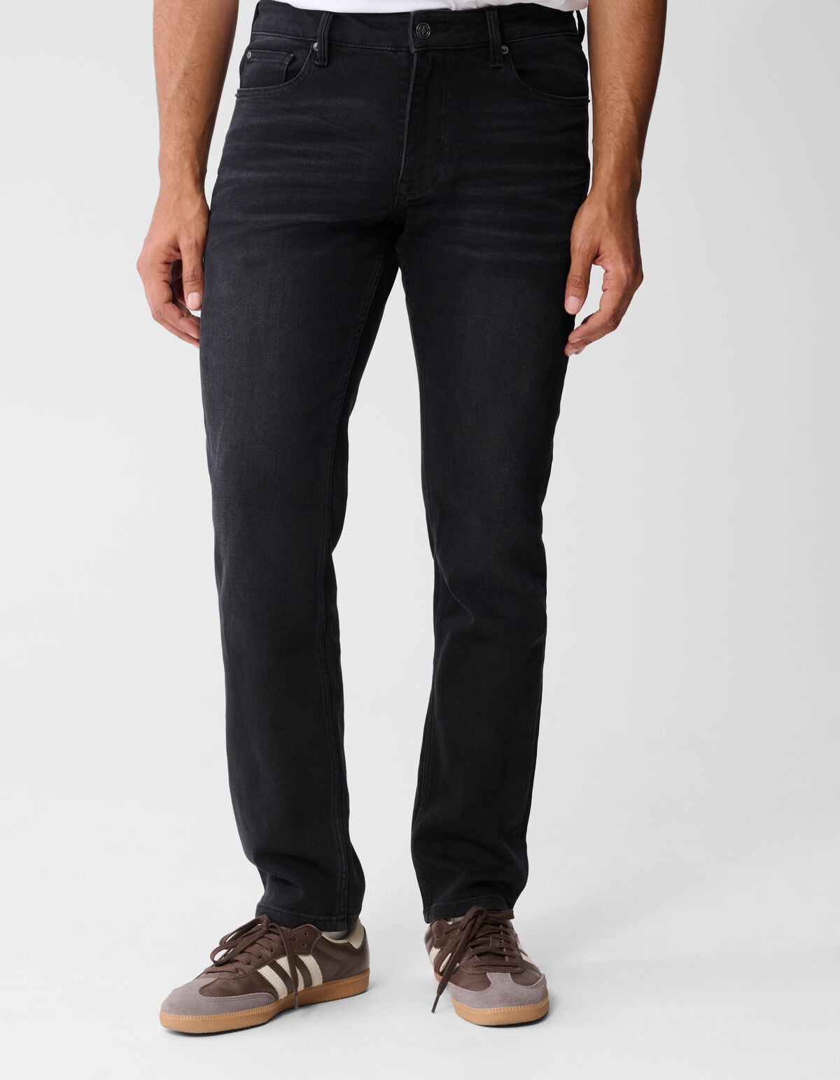 Slim Straight Fit Jeans Donkergrijs L32