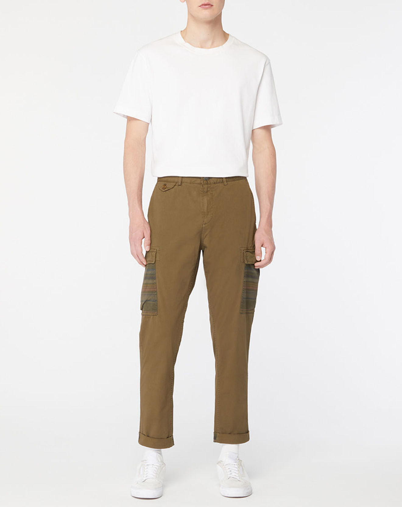 Scotch & Soda Pantalon Cargo Loose Tapered kaki foncé