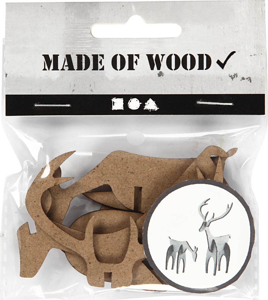 Kronhjort Og Hind - H 5+12,5 CM - L 6,5+8 CM