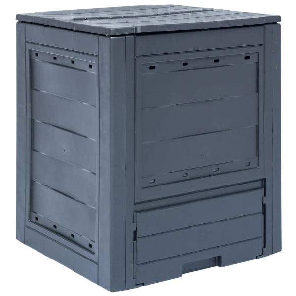Compostor de Jardim 60x60x73 cm 260 L Cinzento