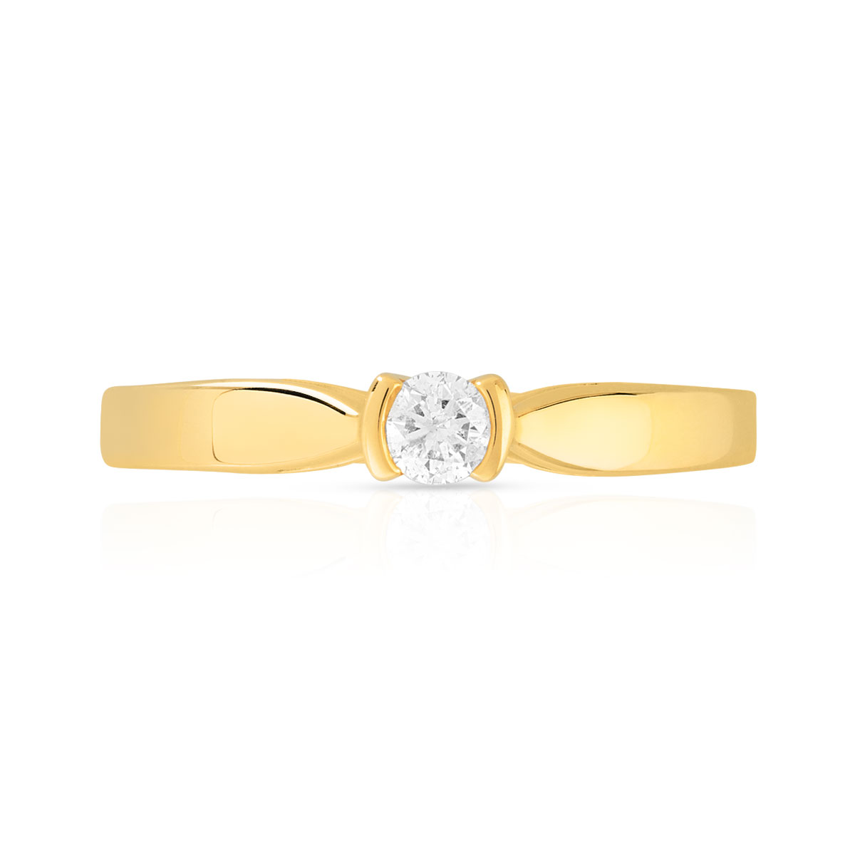 Solitaire or 750 diamant 0.10 carat H/P1