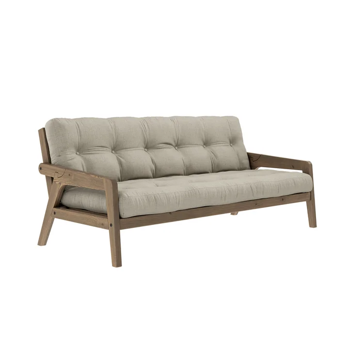 Karup Design - Grab Sofa, Kiefer carobbraun / leinen (914)