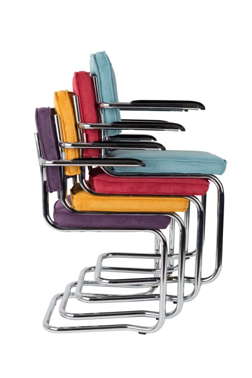 Zuiver Ridge Kink Rib stoel met armleuningen Blauw