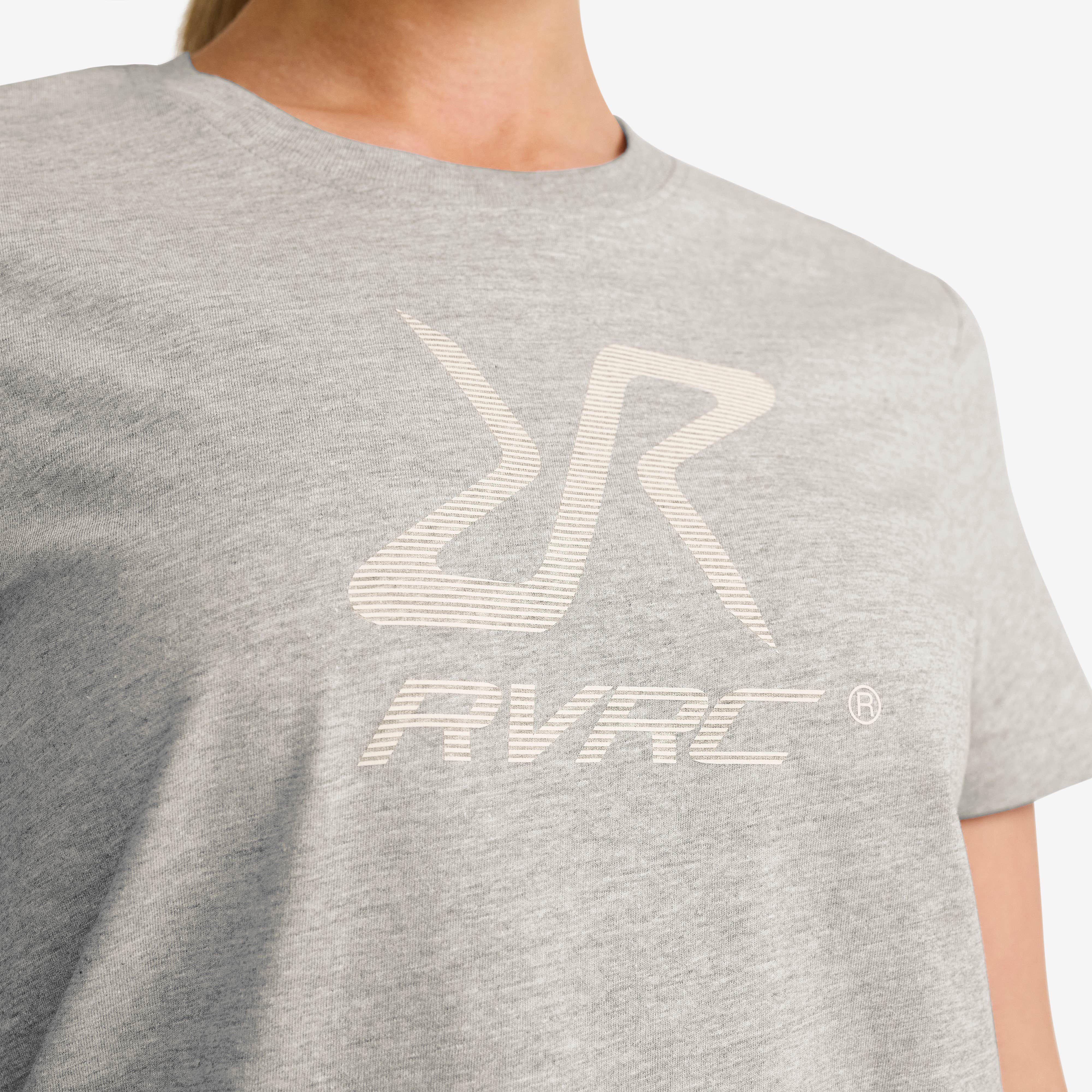 Easy Graphic Logo T-shirt Dame Grey Melange