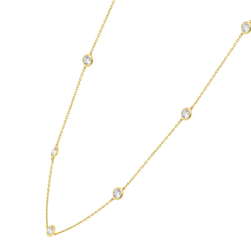 Collier Femme - Oxyde de zirconium - Or 18 Carats - Longueur : 42 cm