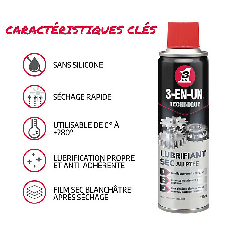 Graisse Blanche au Lithium 3-EN-UN TECHNIQUE 250ml
