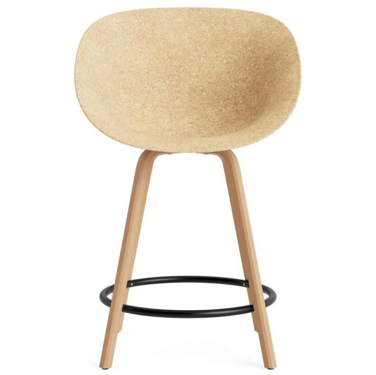 Normann Copenhagen Mat Armchair barkruk 65 cm beuken Cream/Hemp