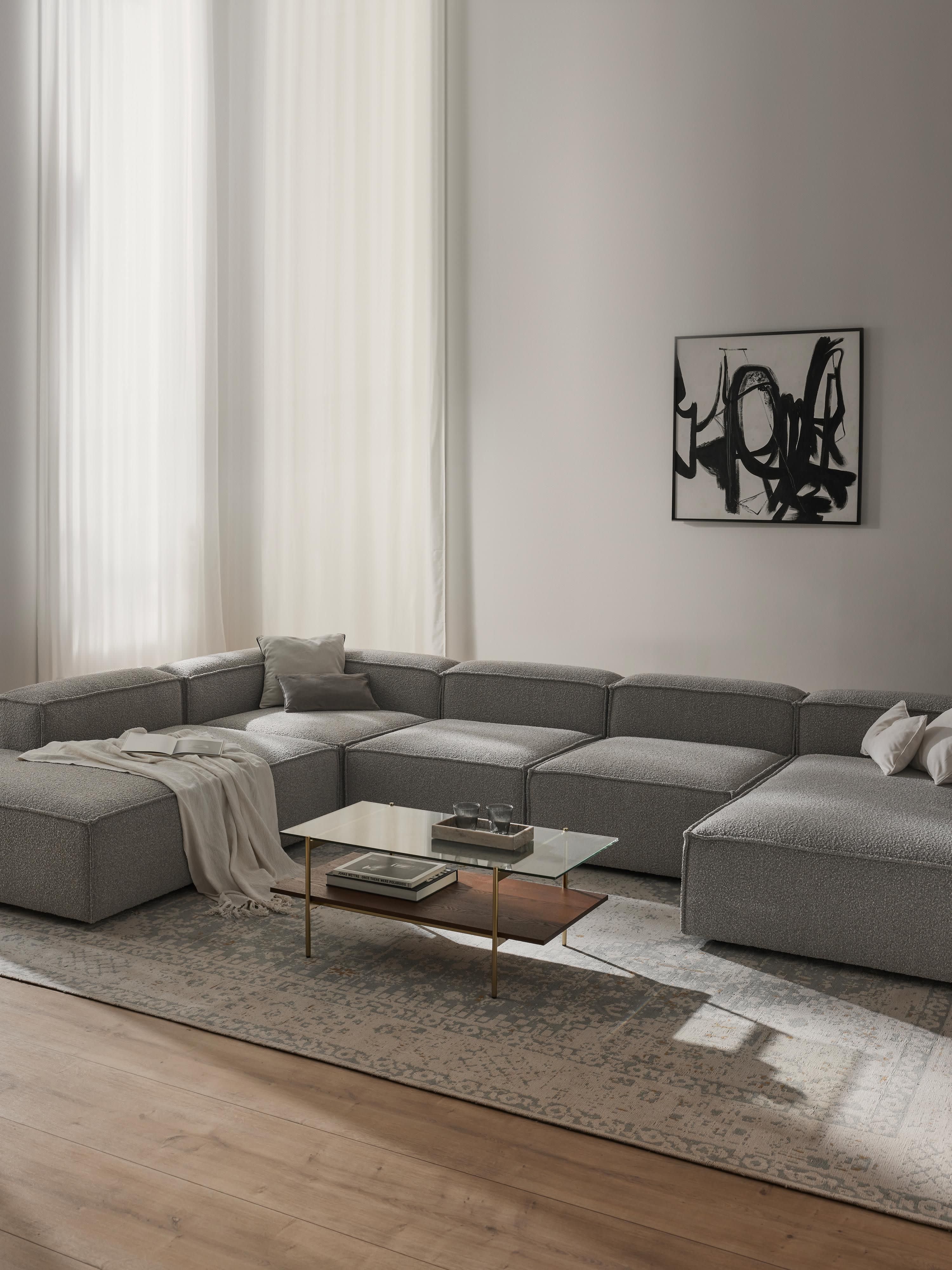 Modulaire U-bank Lennon uit bouclé