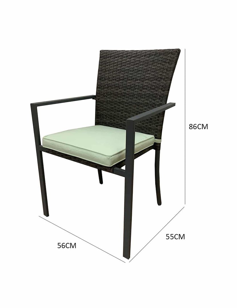 Varenna Stackable Garden Chair with Grey Cushion