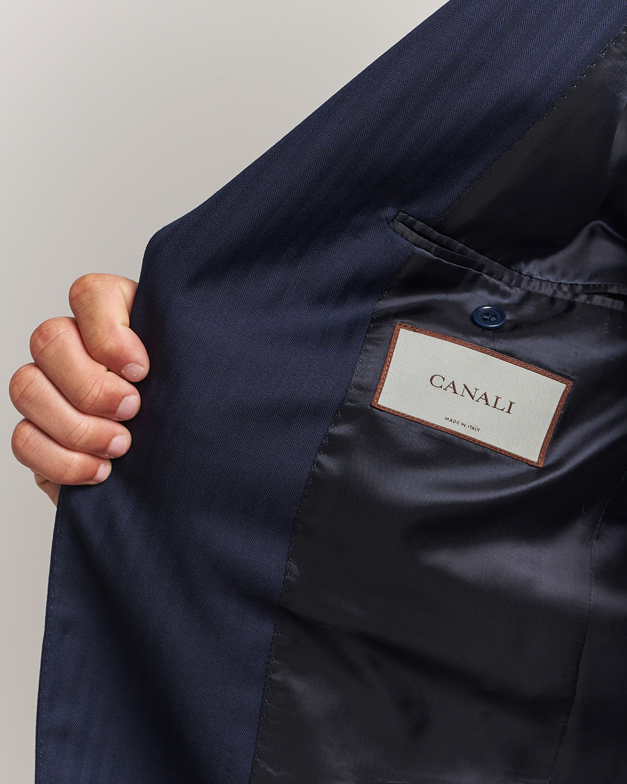 Canali Capri Wool Suit Navy