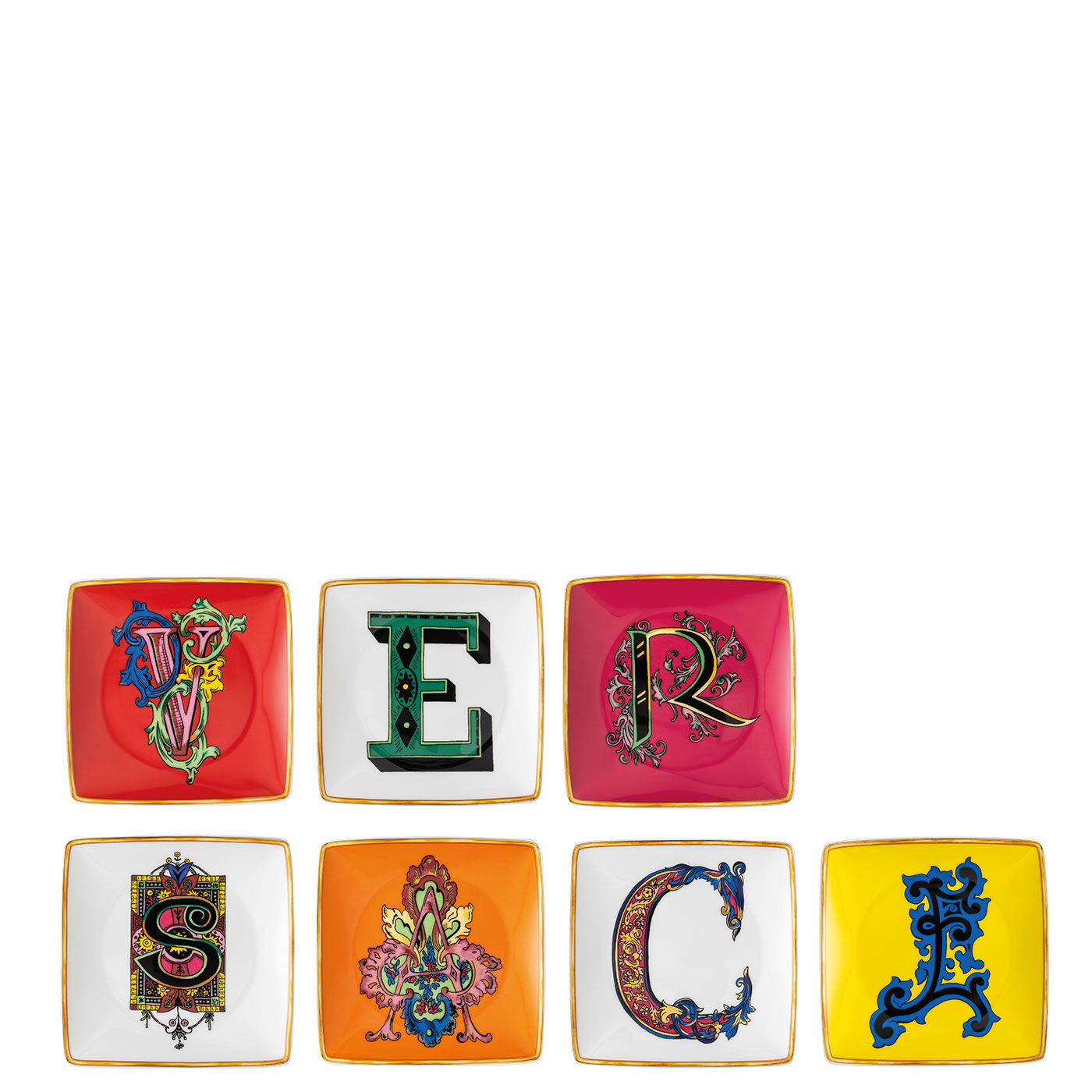 Versace Alphabet Holiday Alphabet Set 7 Schälchen quadr. 12 cm flach