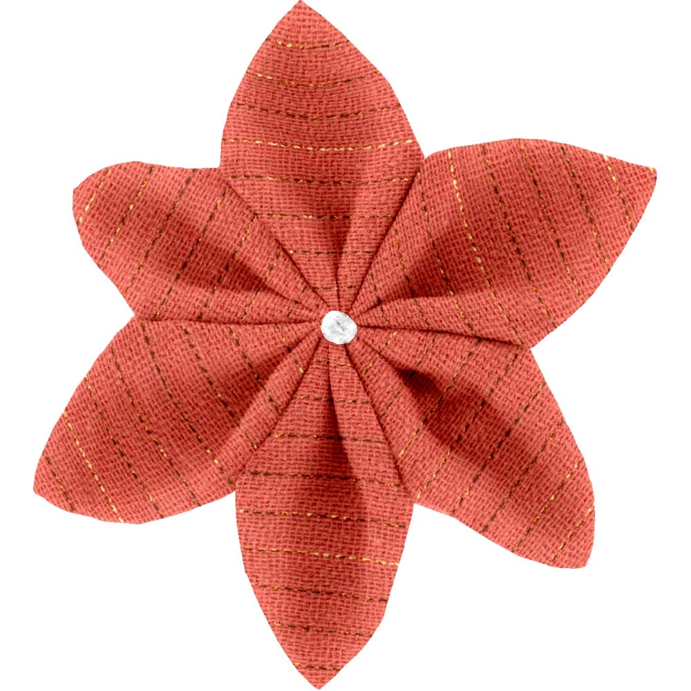 Barrette Fleur Étoile 4 Gaze Lurex Corail
