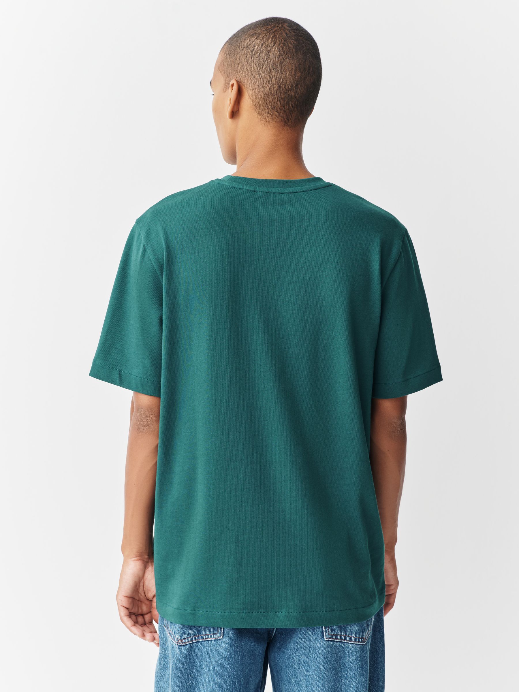 Blauwgroen - Normale Pasvorm - Zwaar T-shirt