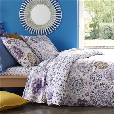 Linge de lit motif rosaces - BECQUET CRÉATION