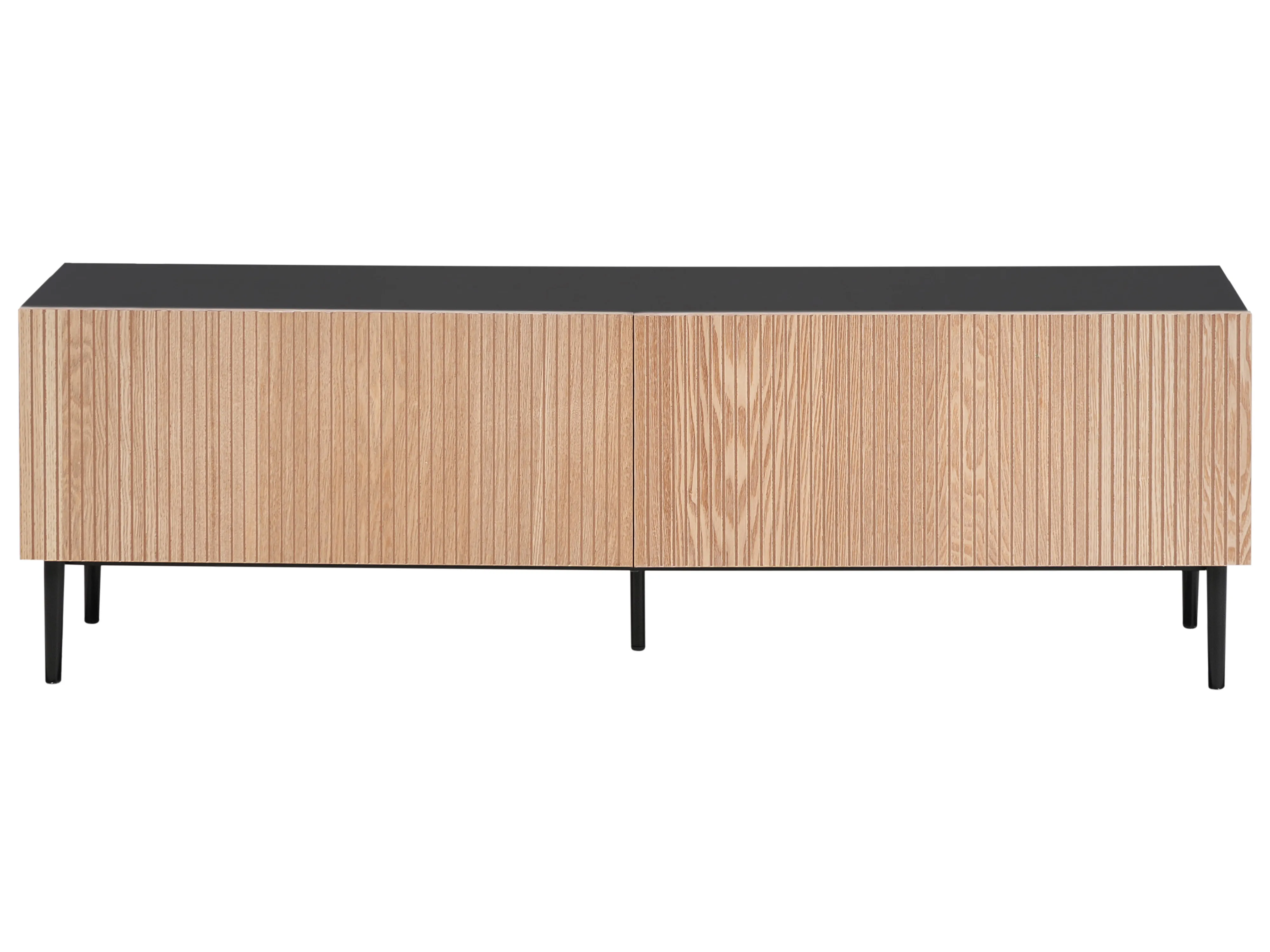TV-meubel BLYTHE Natuurlijk essenhout Zwart