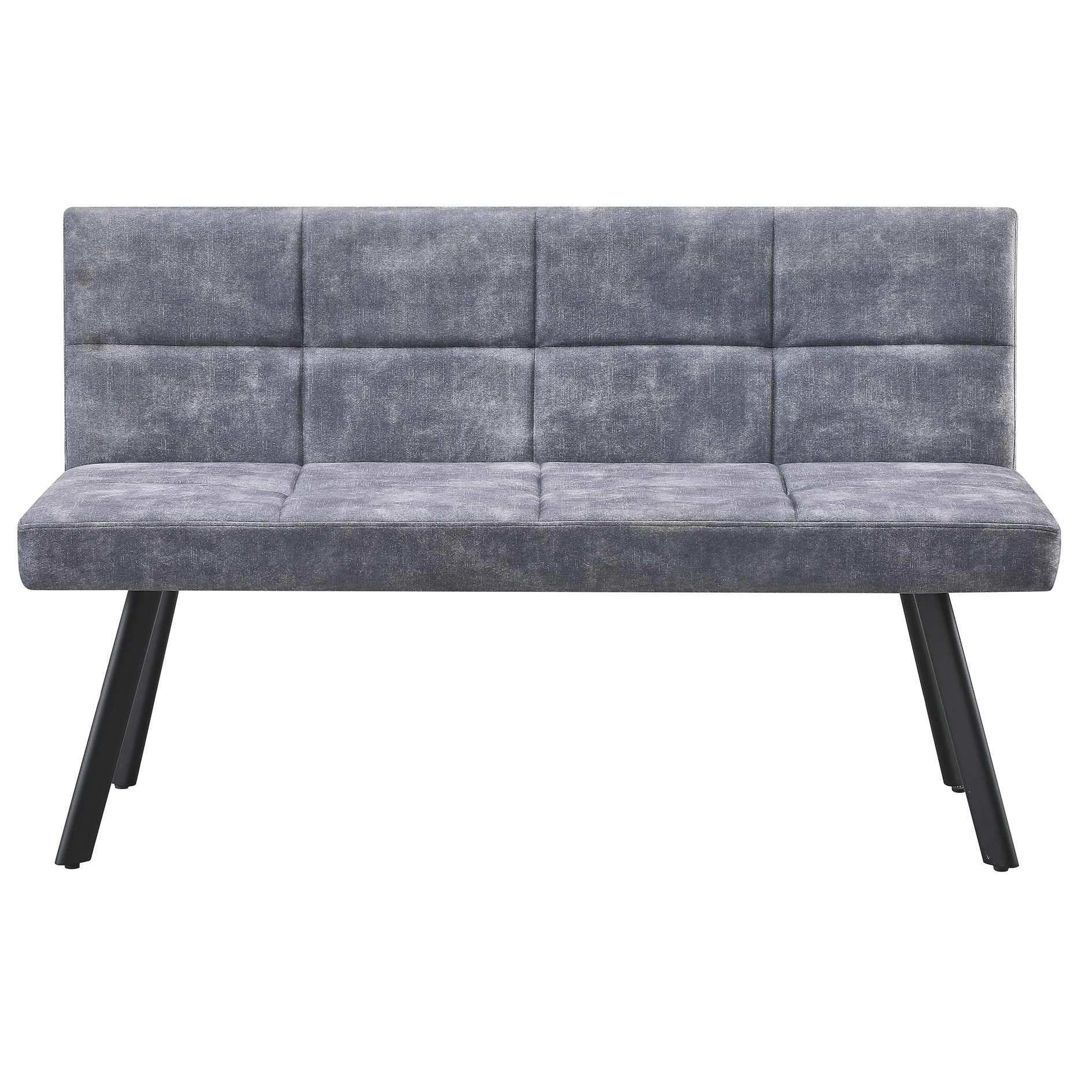 Bank - grau - Samt - 150 cm