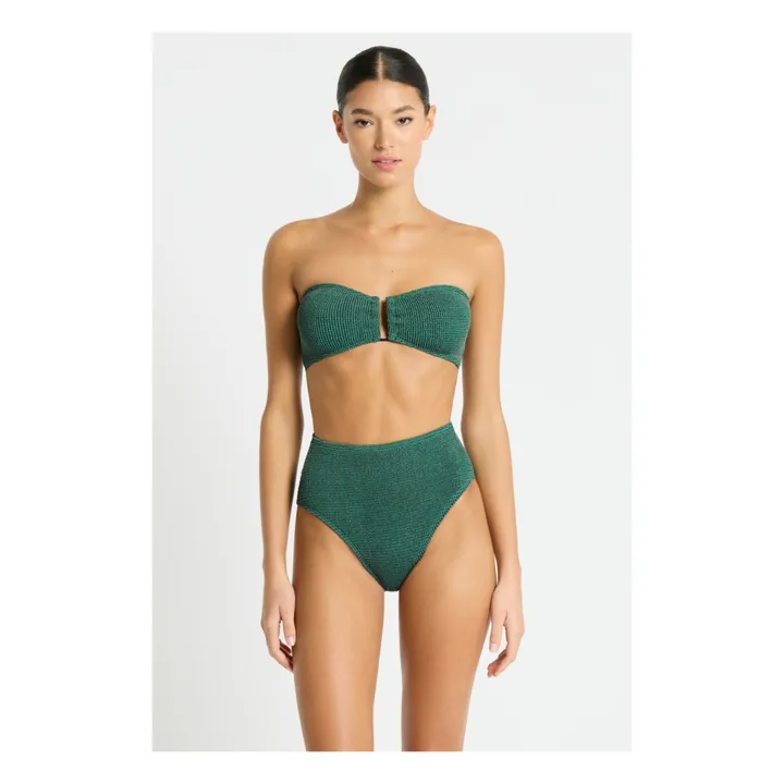Bond-Eye Bas de Maillot Palmer Métallisé | Vert Jade