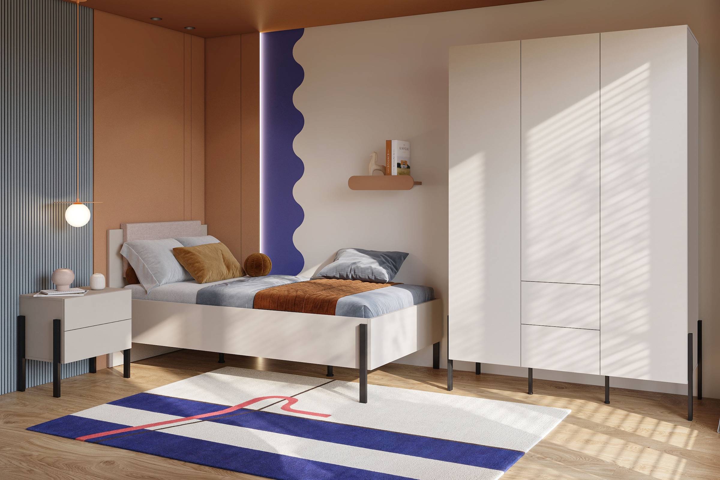 Home affaire Drehtürenschrank »Jukon, moderner Kleiderschrank mit Metallfüssen« B/H/T 3-Türer: ca. 135/210/60 4-Türer ca: 180/210/60,  push to open Funktion, passend zur JUKON Serie, viel Stauraum