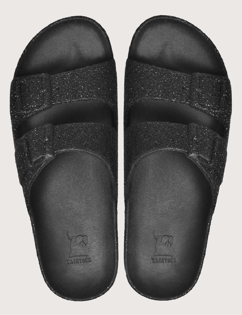 CACATOES SANDALES COMPENSÉES FEMME CAIPIRINHA GLITTER NOIRES