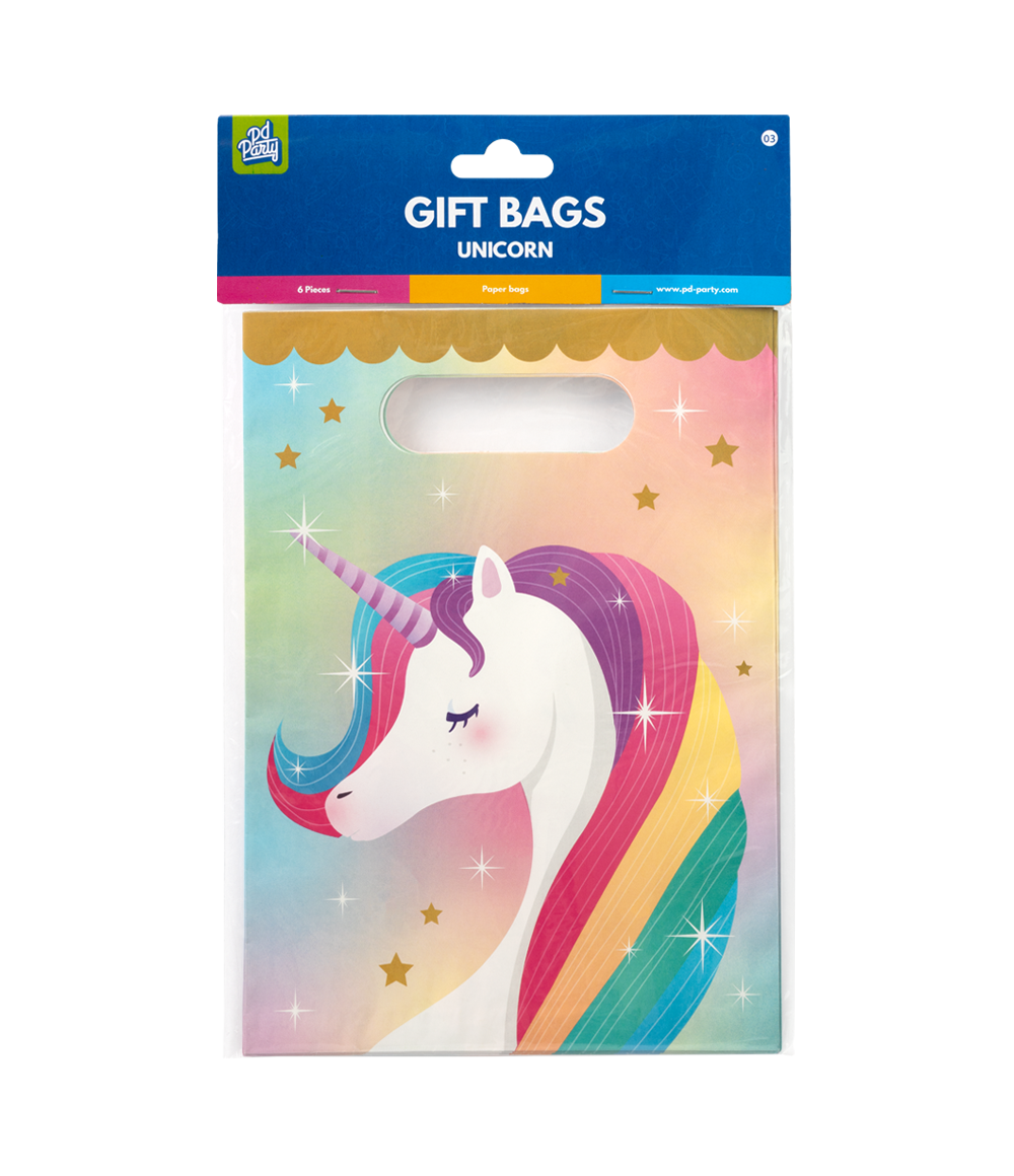 Unicorn Uitdeelzakjes Gekleurd 6st