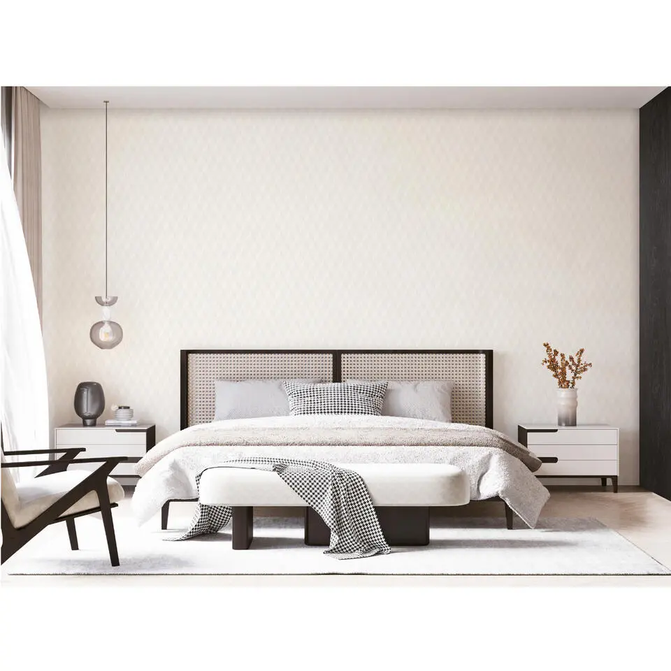Dutch Wallcoverings - Grace 3D stitched cube cream - GR322302