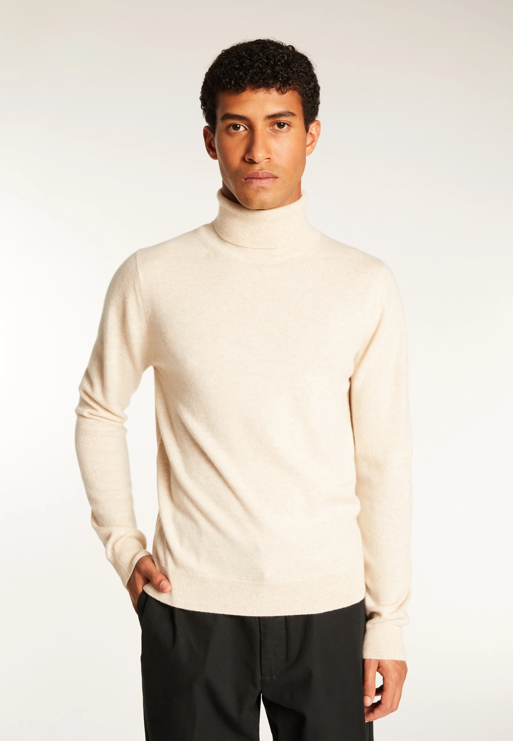 EDUARDOAH24 - Pull col roulé en cachemire | Beige