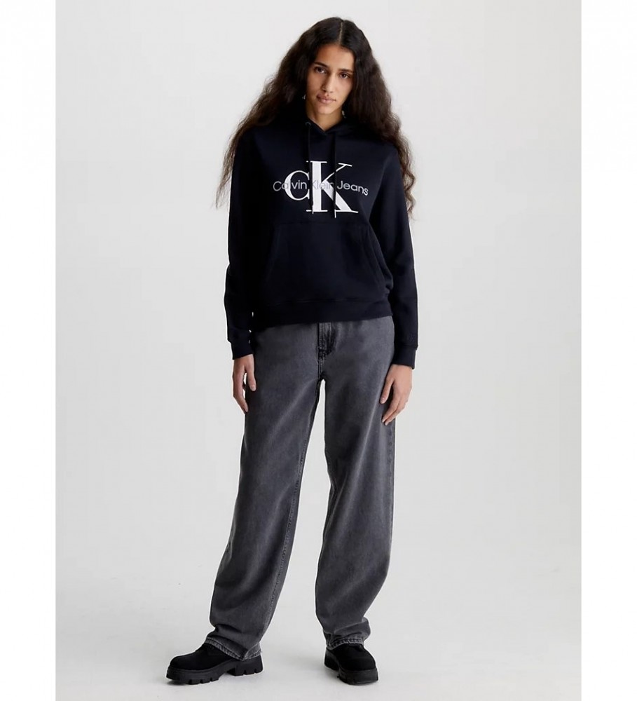 Moletom com capuz Calvin Klein Jeans Monogram - Preto