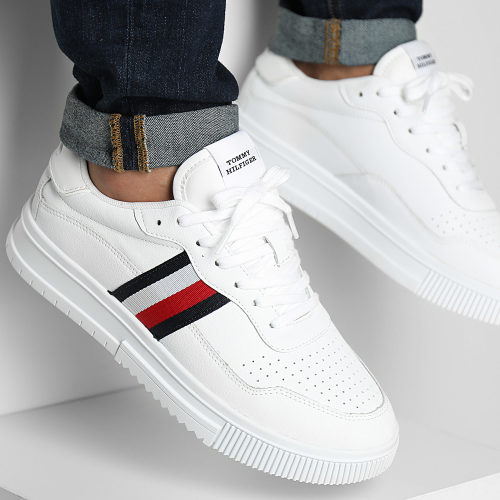 Baskets Supercup Leather Stripes 4824 White