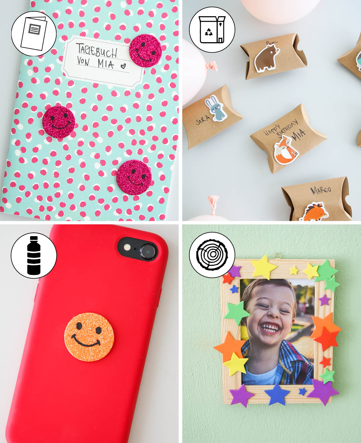 (96er Set) Moosgummi Tiere Sticker DIY Dschungel